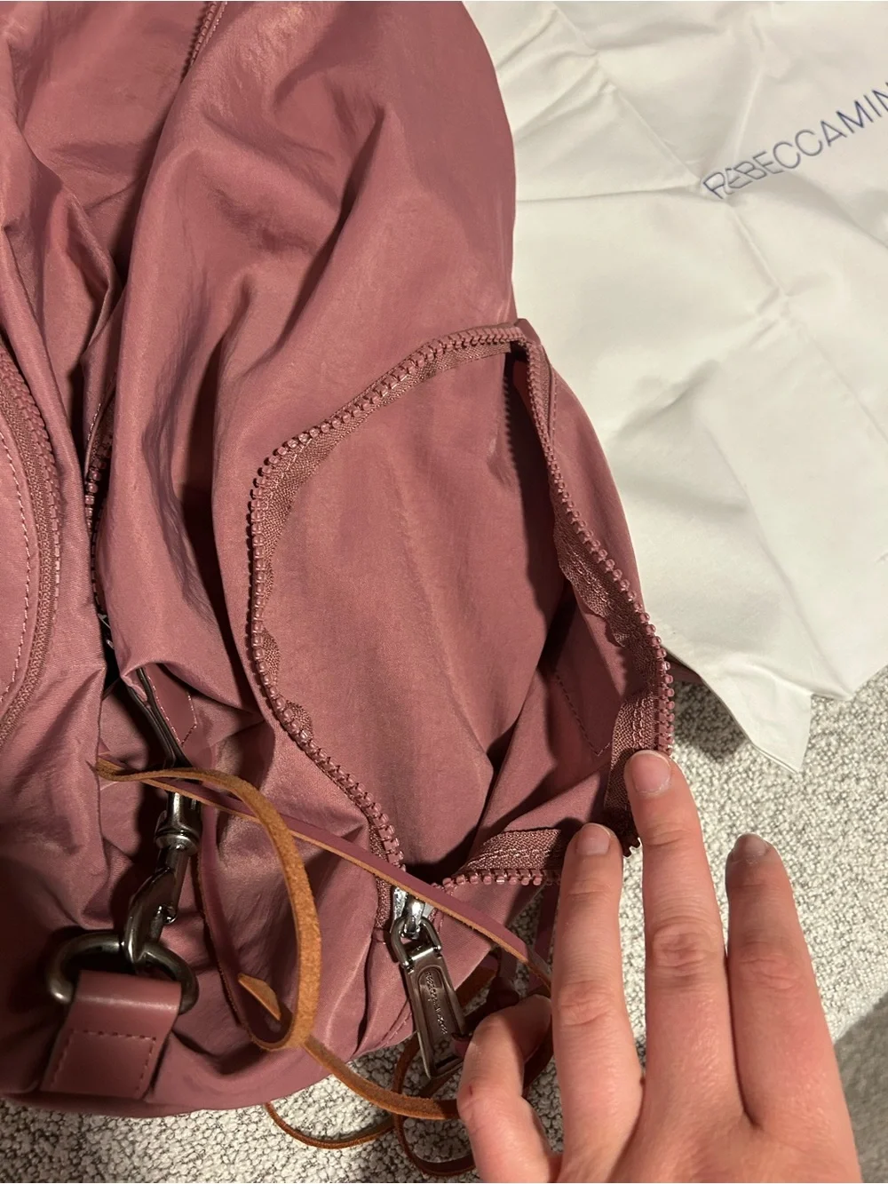 NWOT Rebecca Minkoff Julian Backpack in Pink Dusty Rose Purse Nylon - Picture 6 of 13